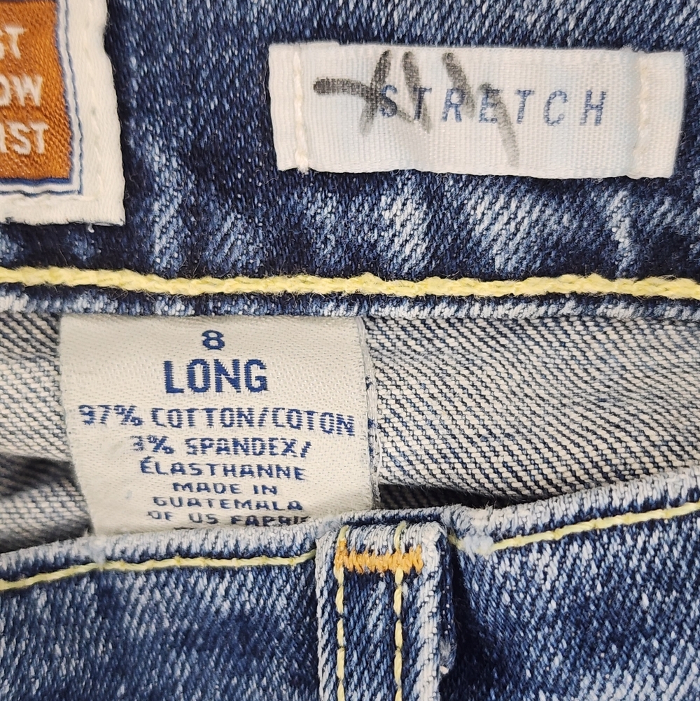 ​VTG Old Navy Y2K Lace Flare Jeans Bedazzled Idaho Star Size 8 Long Custom - Picture 11 of 12